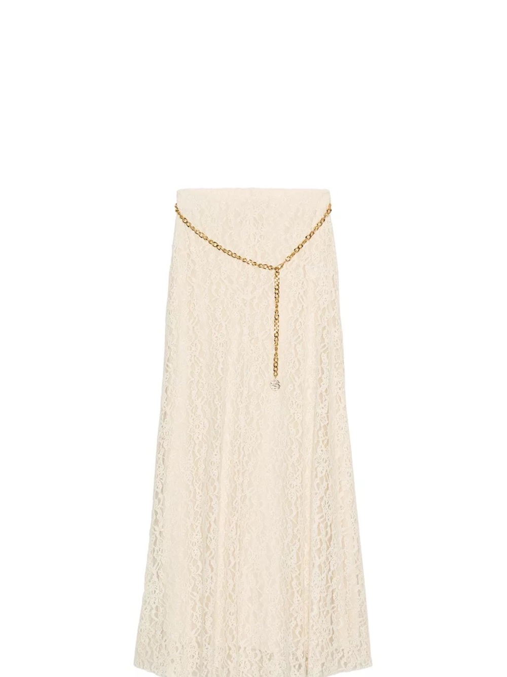 NWT Zara Lace Maxi Skirt in Cream with golden chain - Picture 5 of 6